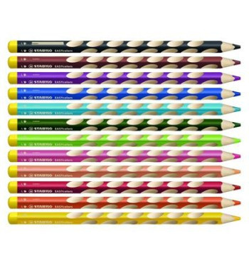 12 crayons de couleur ergo droitier ou gaucher Easy Color Stabilo