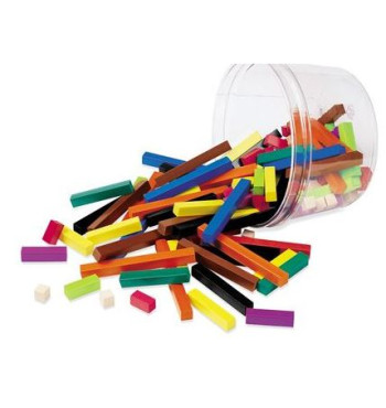 Règlettes type Cuisenaire boite 200 pièces en bois