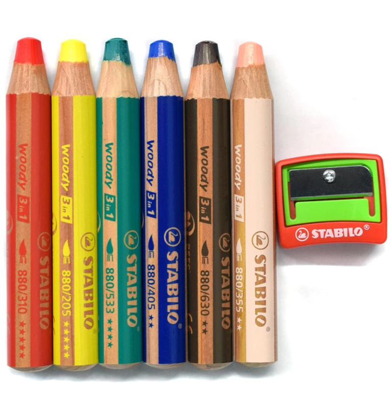 Crayons de couleurs woody 3in1 mine extra-large couleurs pastel à l'unité